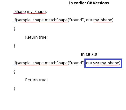 C#7.0 comparison with previous version