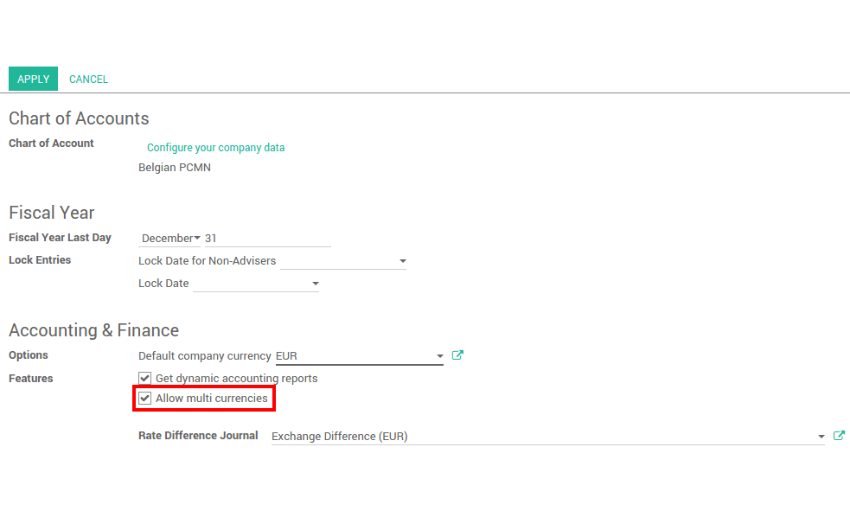 Odoo Multi-Currency Accounting 