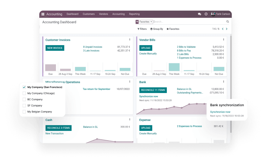 Odoo help with the accounting system 