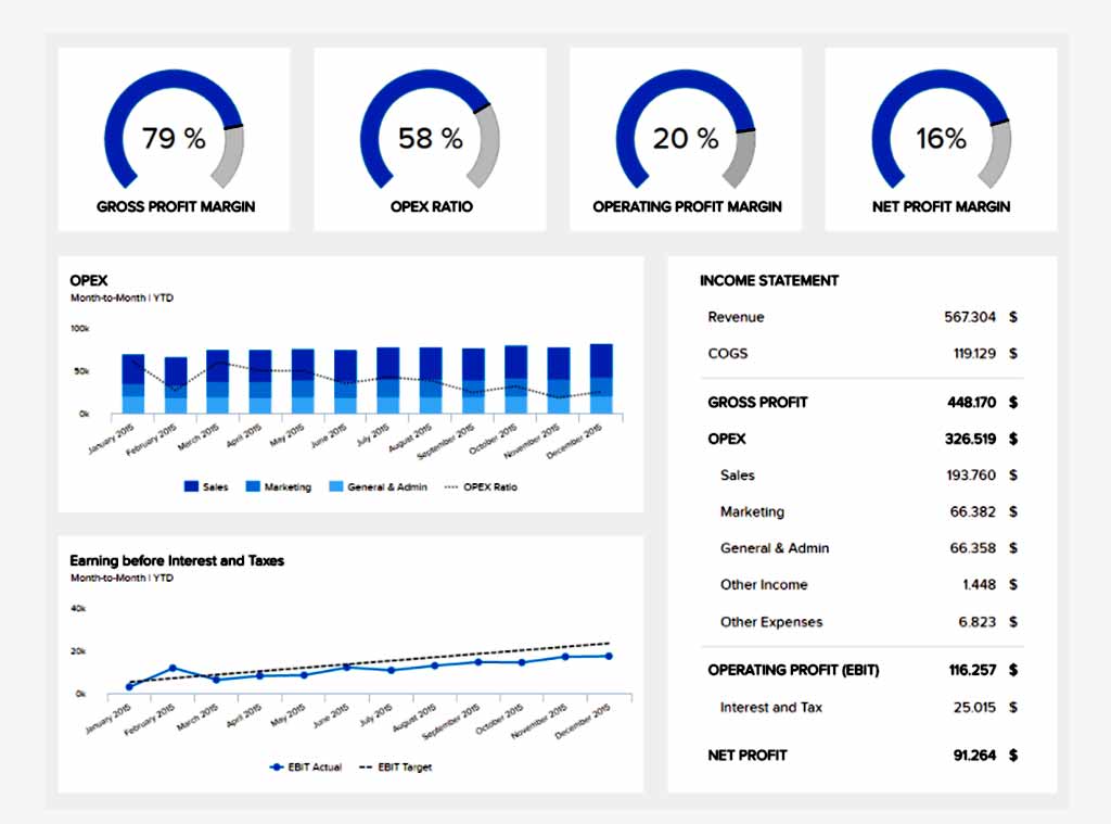 Income Statement : financial reporting template