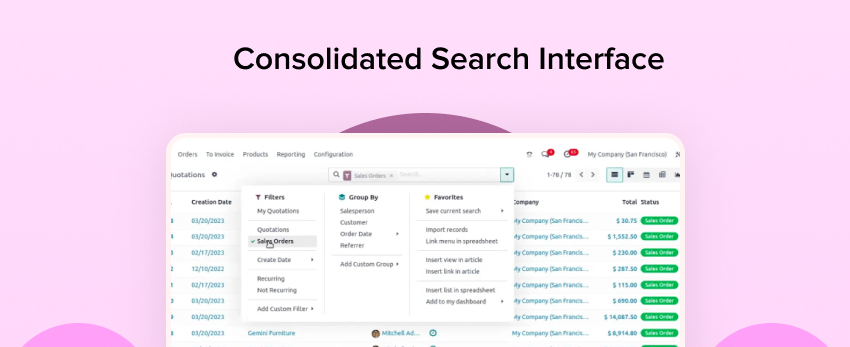 Odoo 17's Milk Theme Introduces a New Consolidated Search Interface