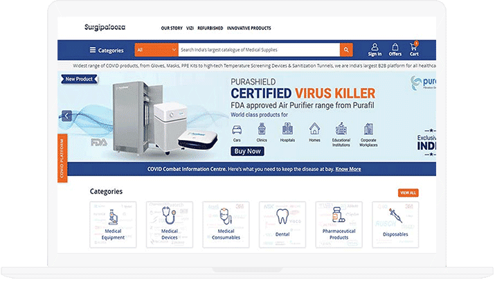 E-commerce solution for the giant medical instruments supplier
