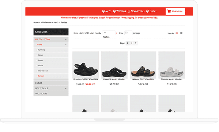 M2 commerce multiwebsite for Singapore shoe giant