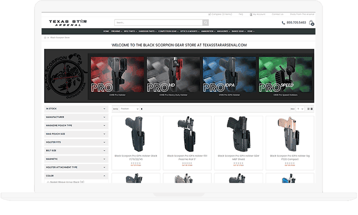Optimized the Texas Star Arsenal Website to Increase Traffic and Revenue