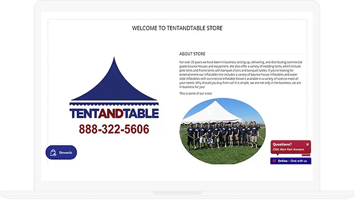 Tent and Table E-commerce