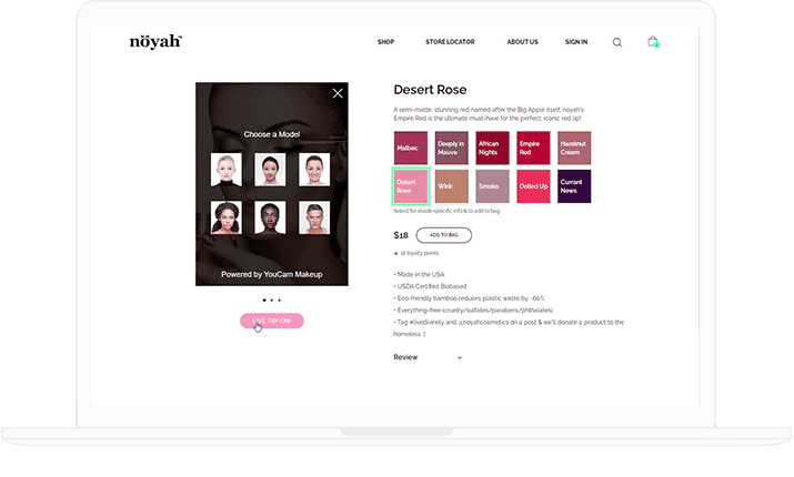 Virtual Try-on for the cosmetic brand with Magento