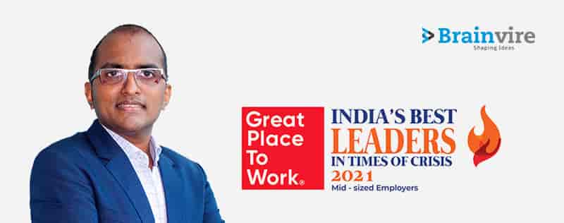 Chintan Shah, CEO, Brainvire, Recognized as One of India’s Best Leaders in Times of Crisis 2021 by Great Place to Work® India