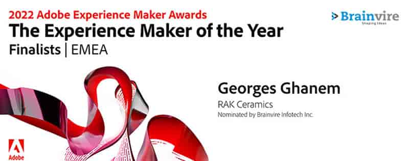Brainvire and RAK Ceramics Emerge as Finalists for the Adobe Experience Maker of the Year Award