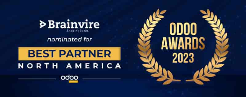Brainvire Nominated For Best Odoo Partner In North America At Odoo Awards 2023