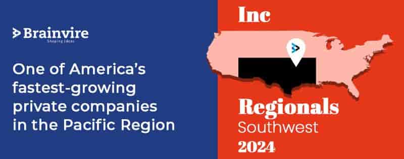 Brainvire Ranks Among the Inc. Regionals for the Second Consecutive Year