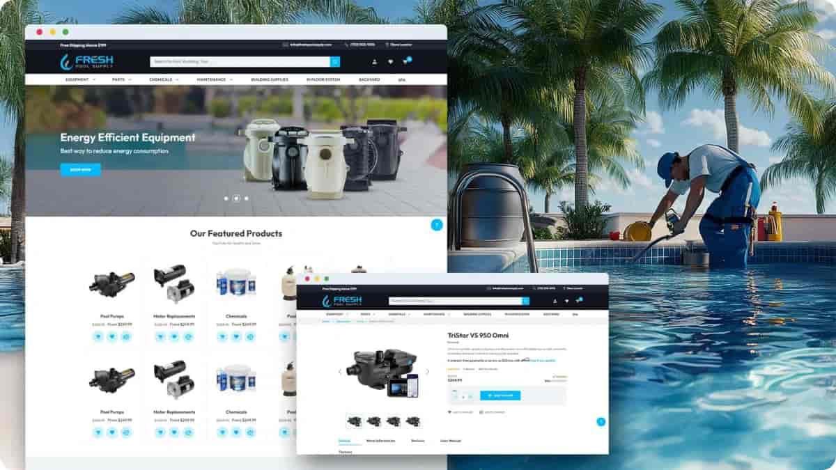 Adobe Commerce Website for Pool Supplements with Odoo Integration