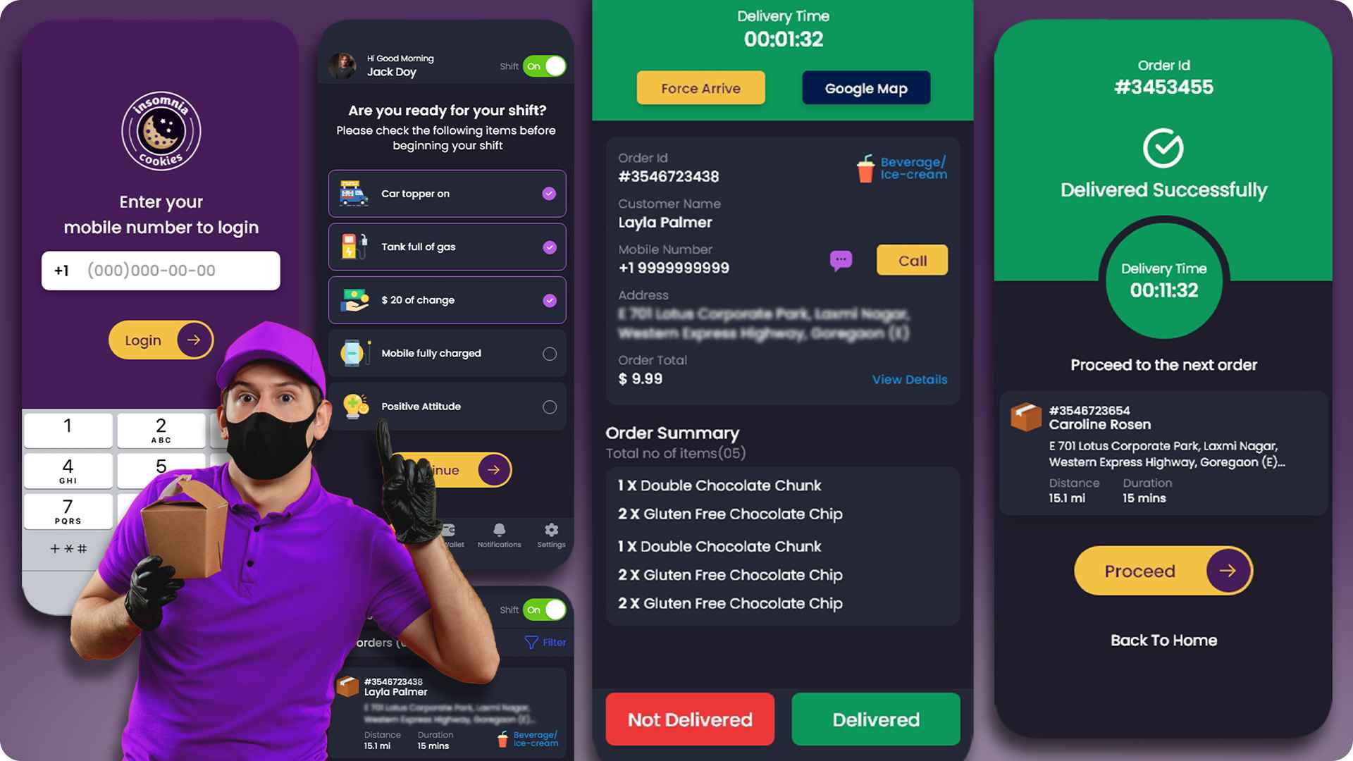 Insomnia Cookies Delivery Driver App | Brainvire