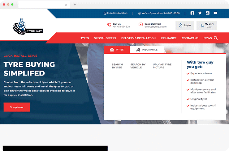 Interactive UI/UX on B2C Magento Website Improves Sales for an Automotive Tire Dealer