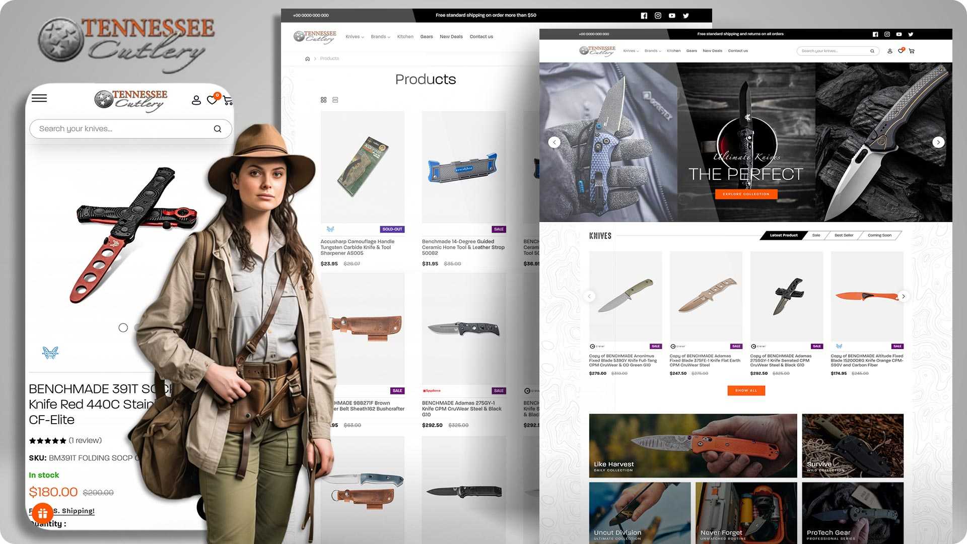 crafted a shopify-powered ecommerce store for streamlined knife supply operations
