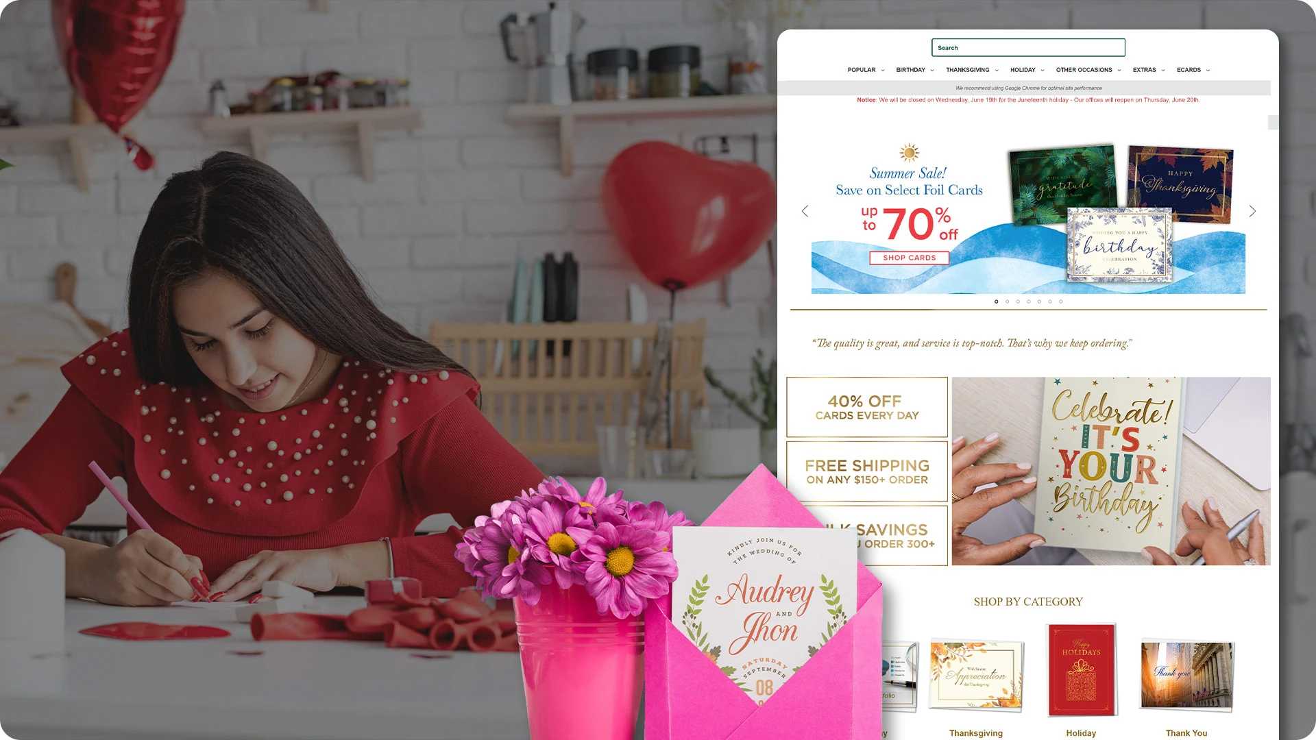 Enhanced website performance for Custom Card Retailer