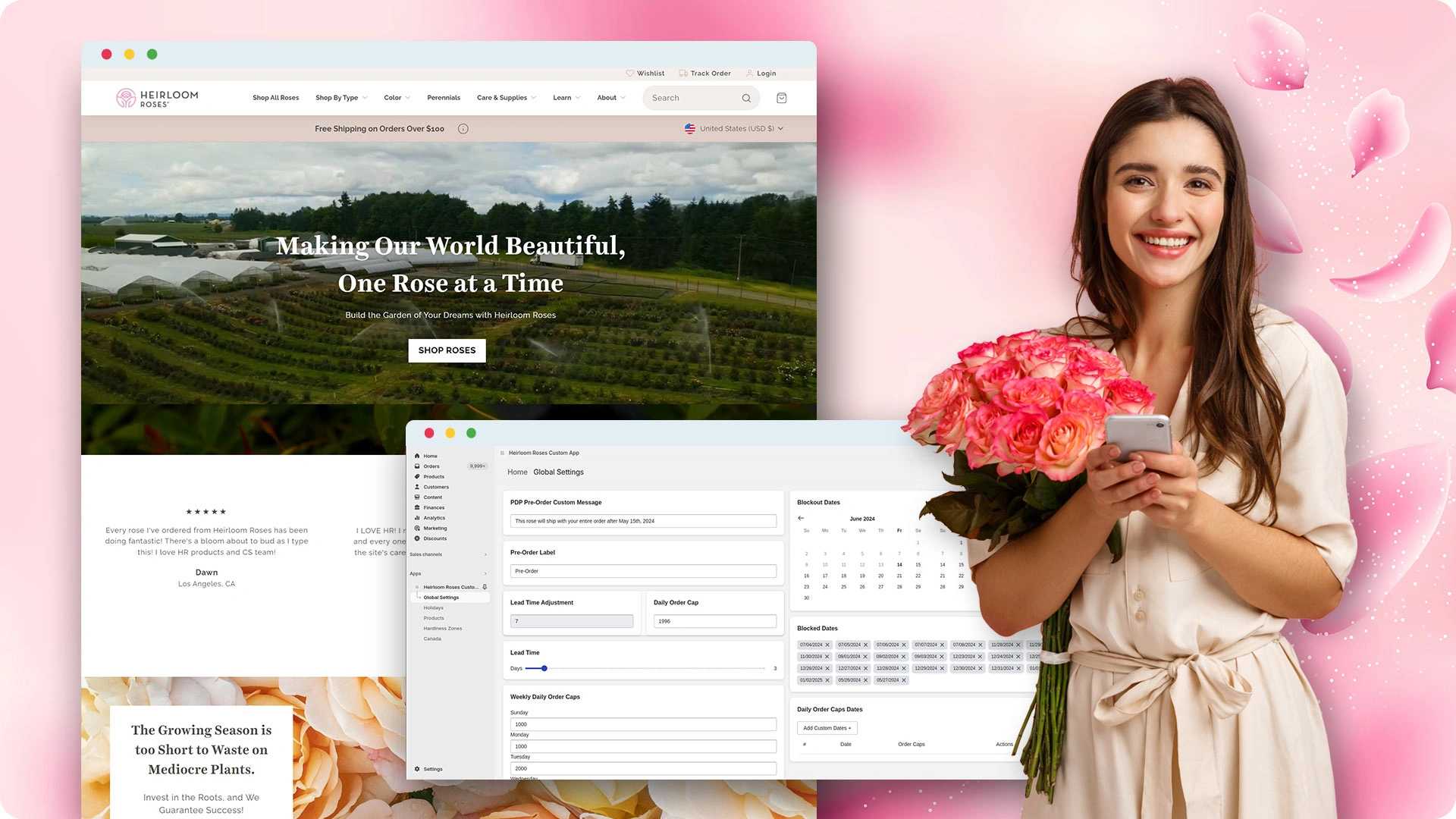 Enhanced Heirloom Roses’ Online Nursery Efficiency with a Custom Shopify App