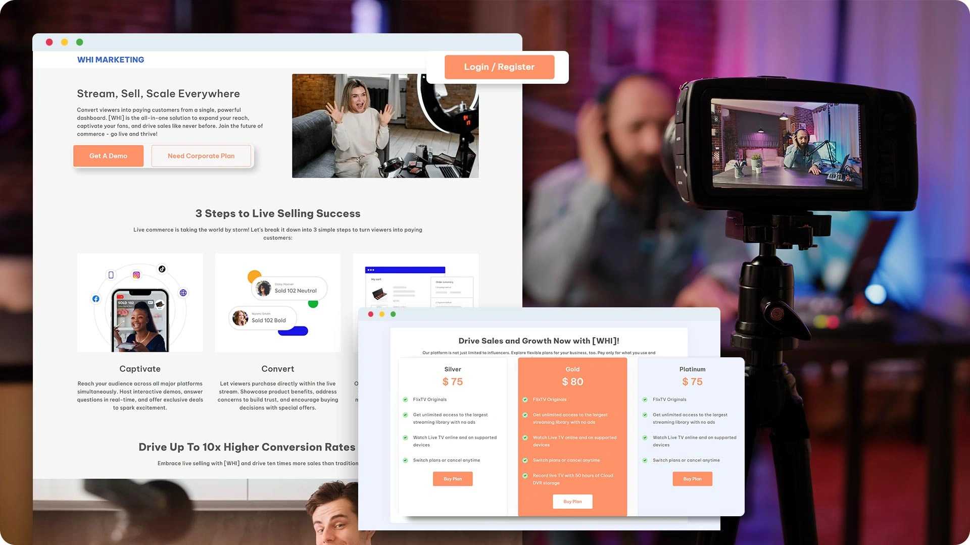 Built a Live Streaming Platform for Influencers and Brands to Stream on Social Media