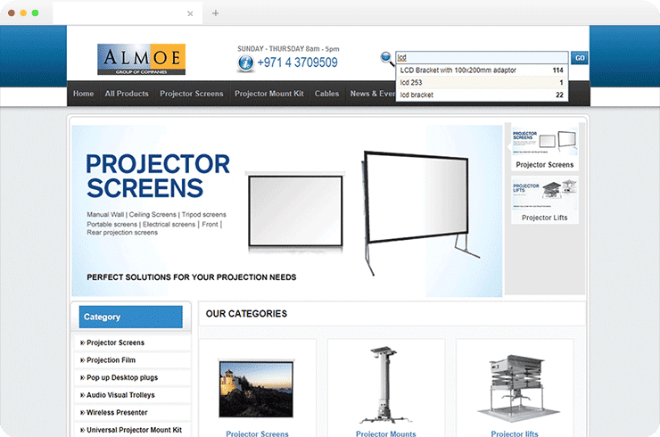 MultiFunctional E-Commerce Website For A Prominent Supplier of Audio Visual and IT Products