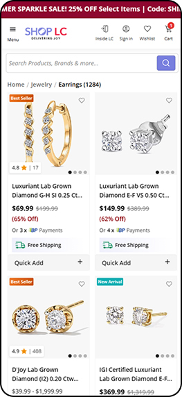Shop LC product and variants