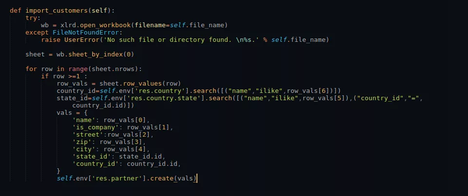Steps to Import Excel File with Python Script in Odoo