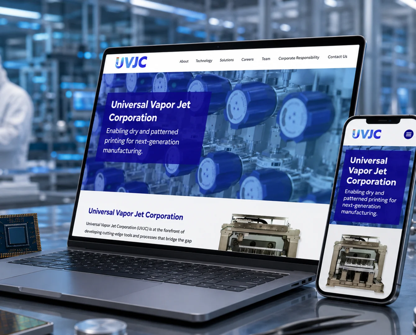 Odoo 19 Enterprise ERP case study card for UVJC, a Singapore deep-tech manufacturer