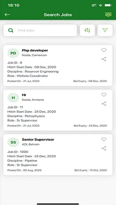 Brainvire Develops Unique Mobile App with Bidding Features for Job Providing Agency, product screen