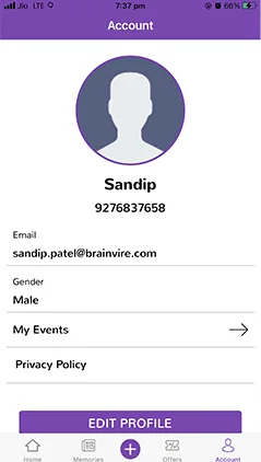 Brainvire Elevated An Event Planning App's Efficiency, product screen