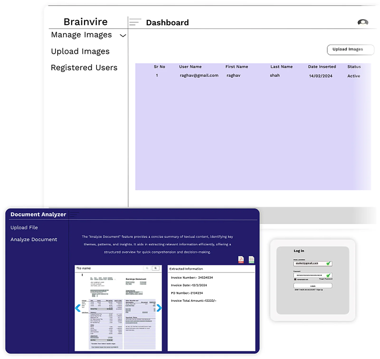 AI Invoice Extraction delivered interface, screen 2