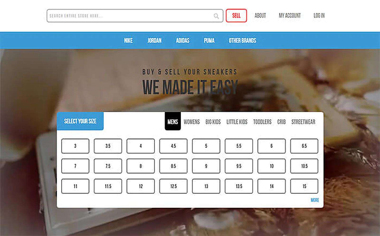 Kicks and Ice delivered interface, screen 2
