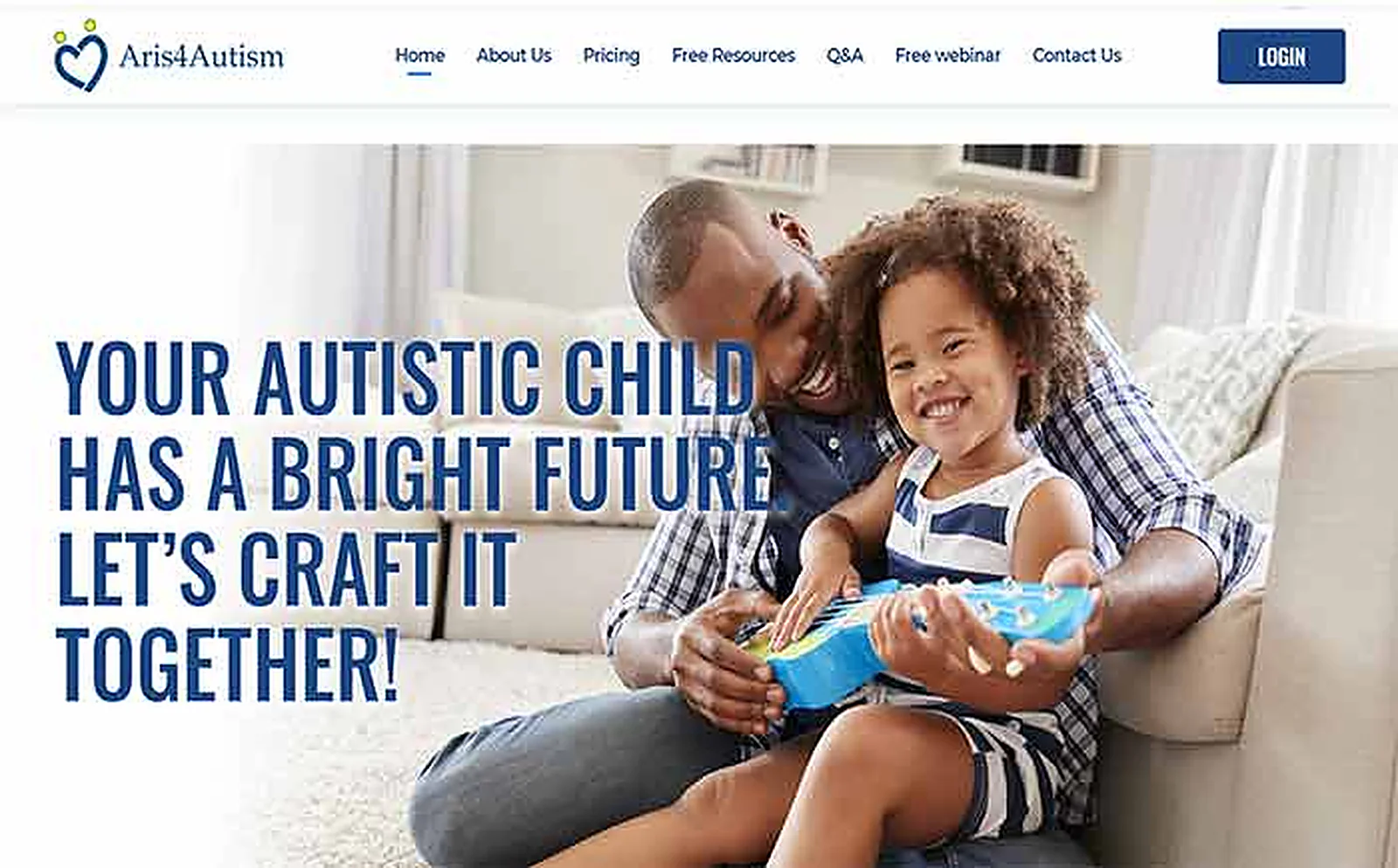 ASD Care Nonprofit delivered interface, screen 1