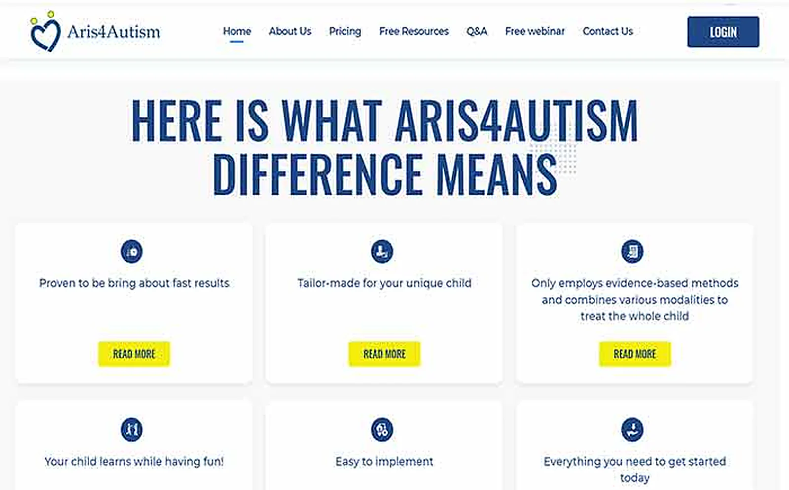 ASD Care Nonprofit delivered interface, screen 4
