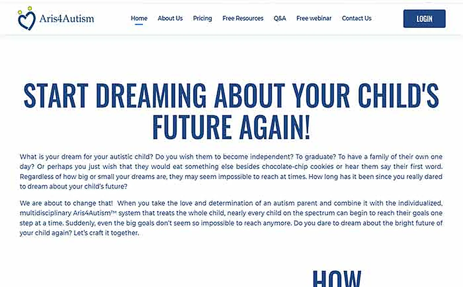 ASD Care Nonprofit delivered interface, screen 2
