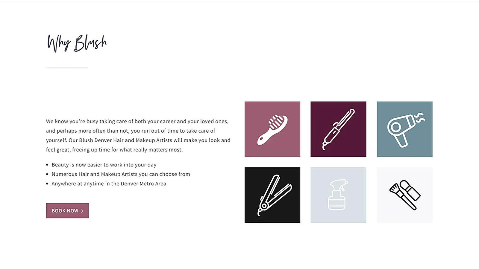 Blushnow delivered interface, screen 5