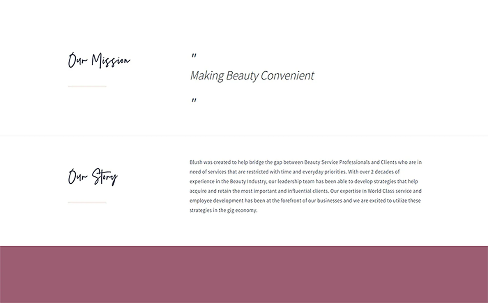 Blushnow delivered interface, screen 4