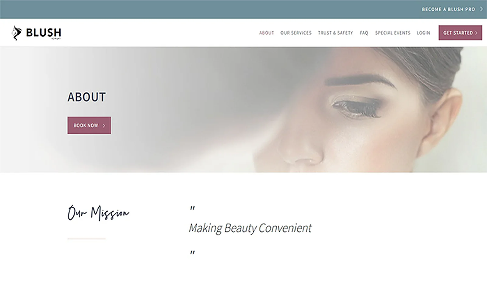 Blushnow delivered interface, screen 3