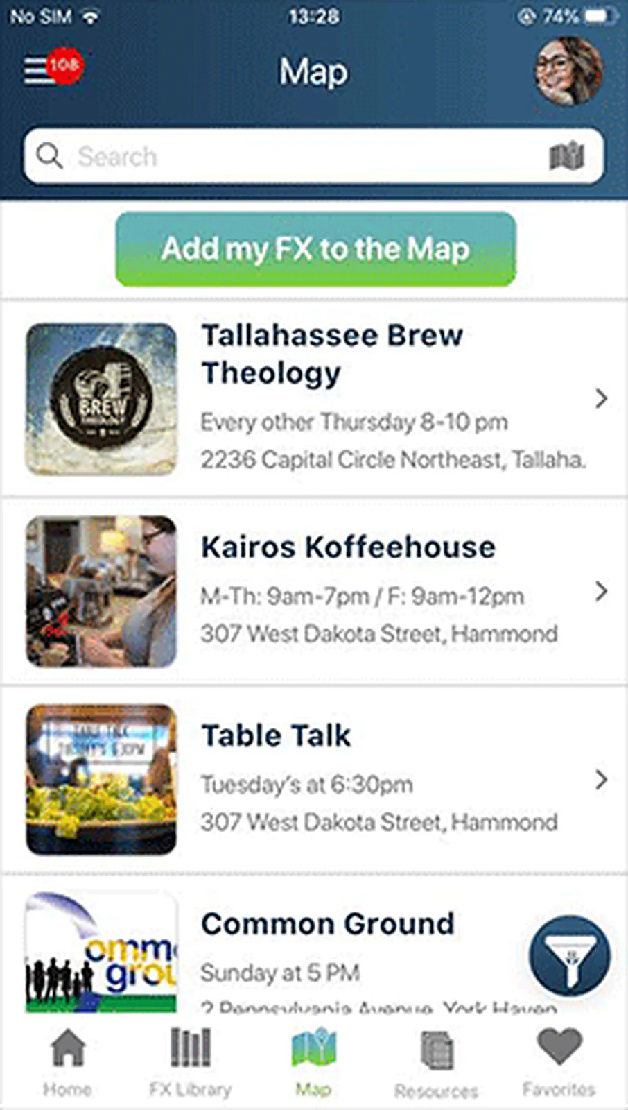 Fresh Expressions US delivered interface, screen 4
