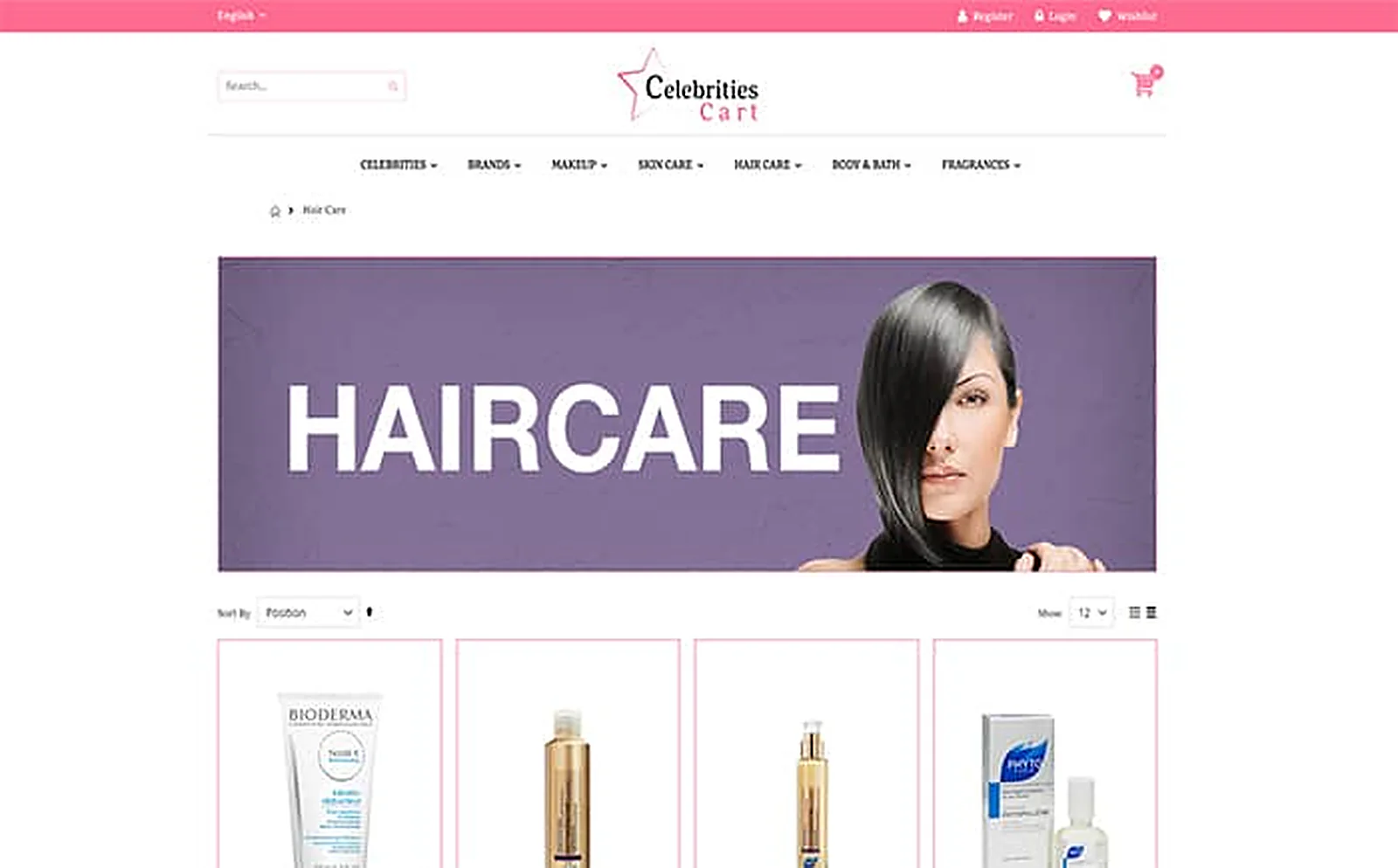 Celebrities Cart delivered interface, screen 3