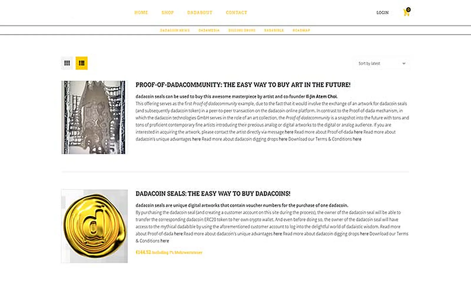 Art and Crypto Platform delivered interface, screen 5