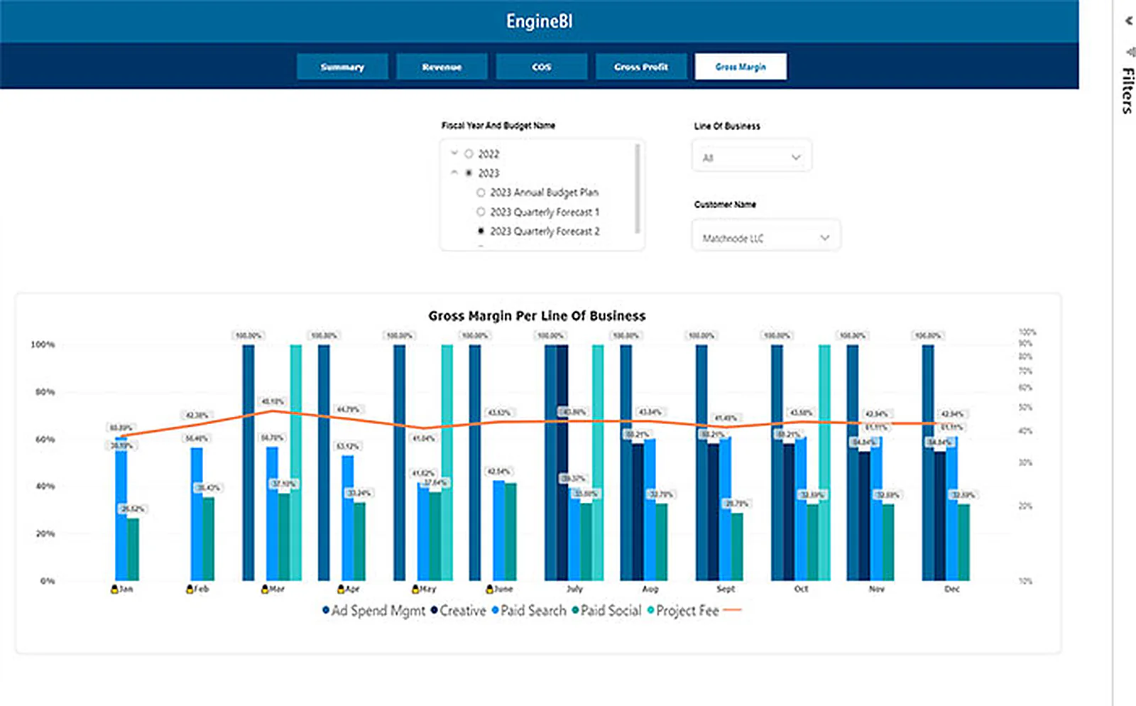 SaaS Finance Company delivered interface, screen 3