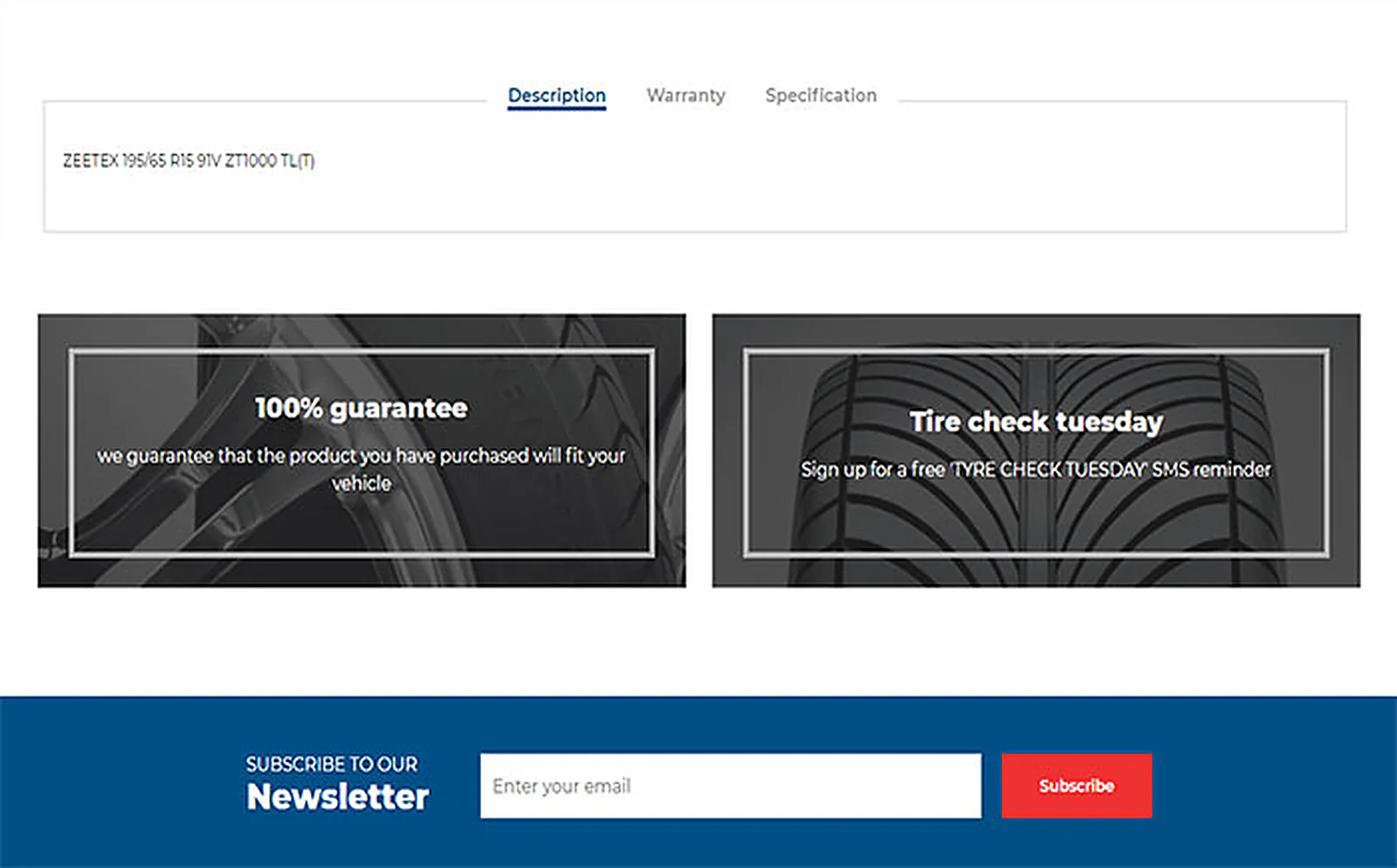 Tyre Guy delivered interface, screen 2