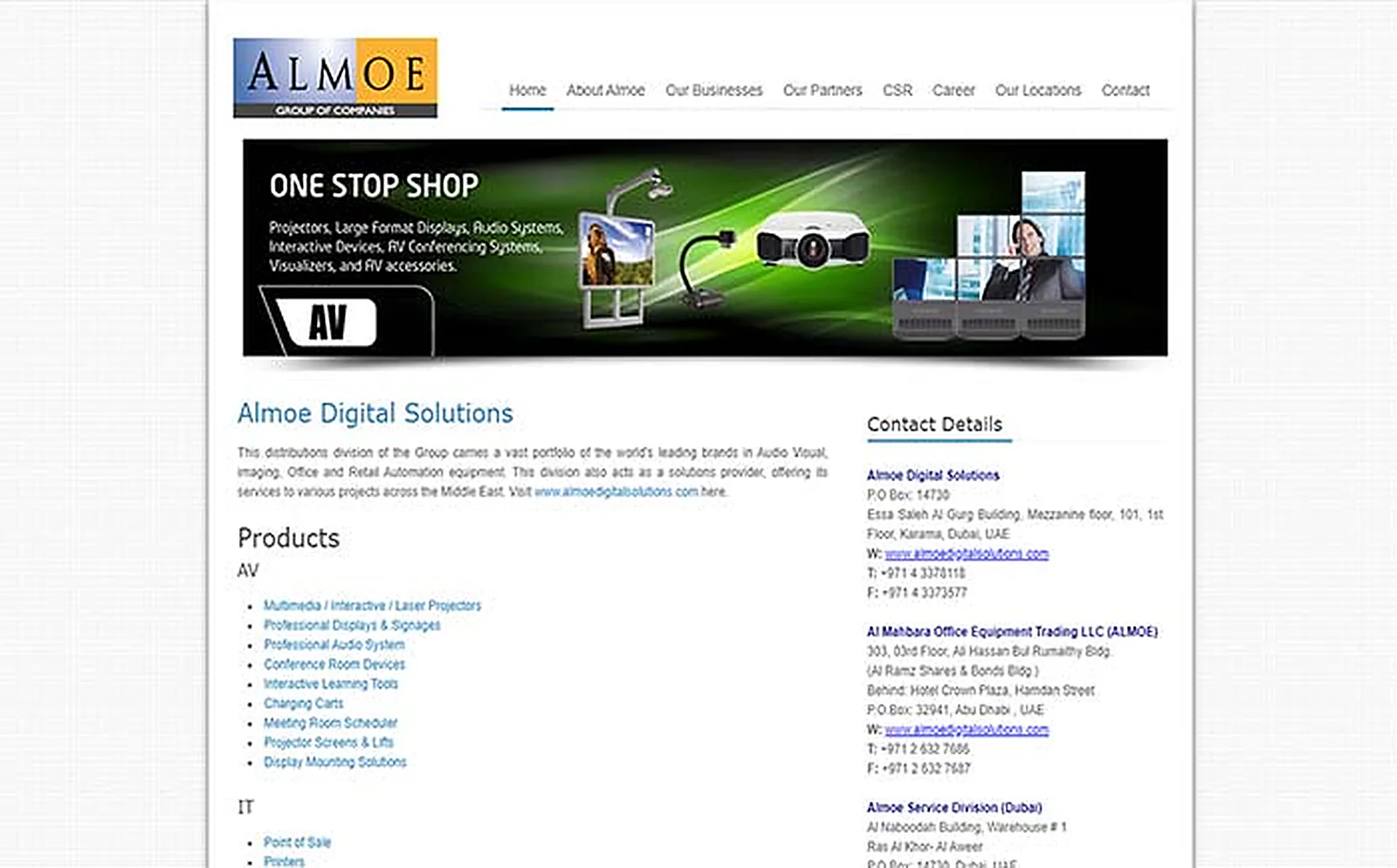 Almoe Group delivered interface, screen 2