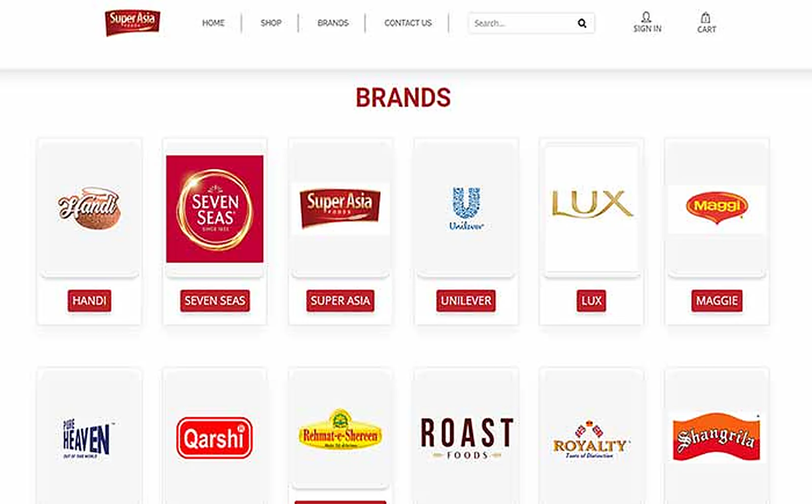 Food and Spices Wholesaler delivered interface, screen 4