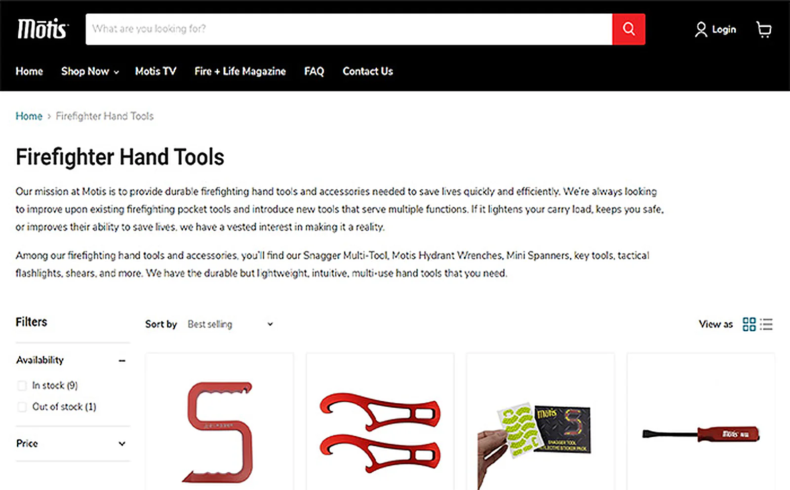 Firefighter Tools Manufacturer delivered interface, screen 3