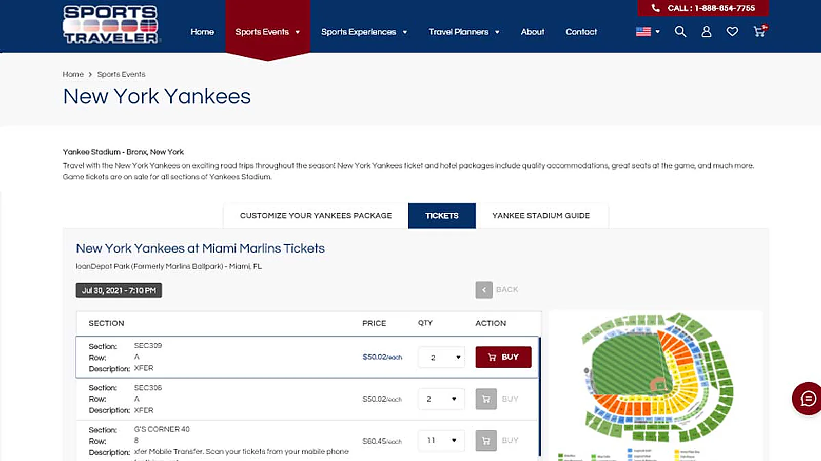 Sports Traveler delivered interface, screen 5