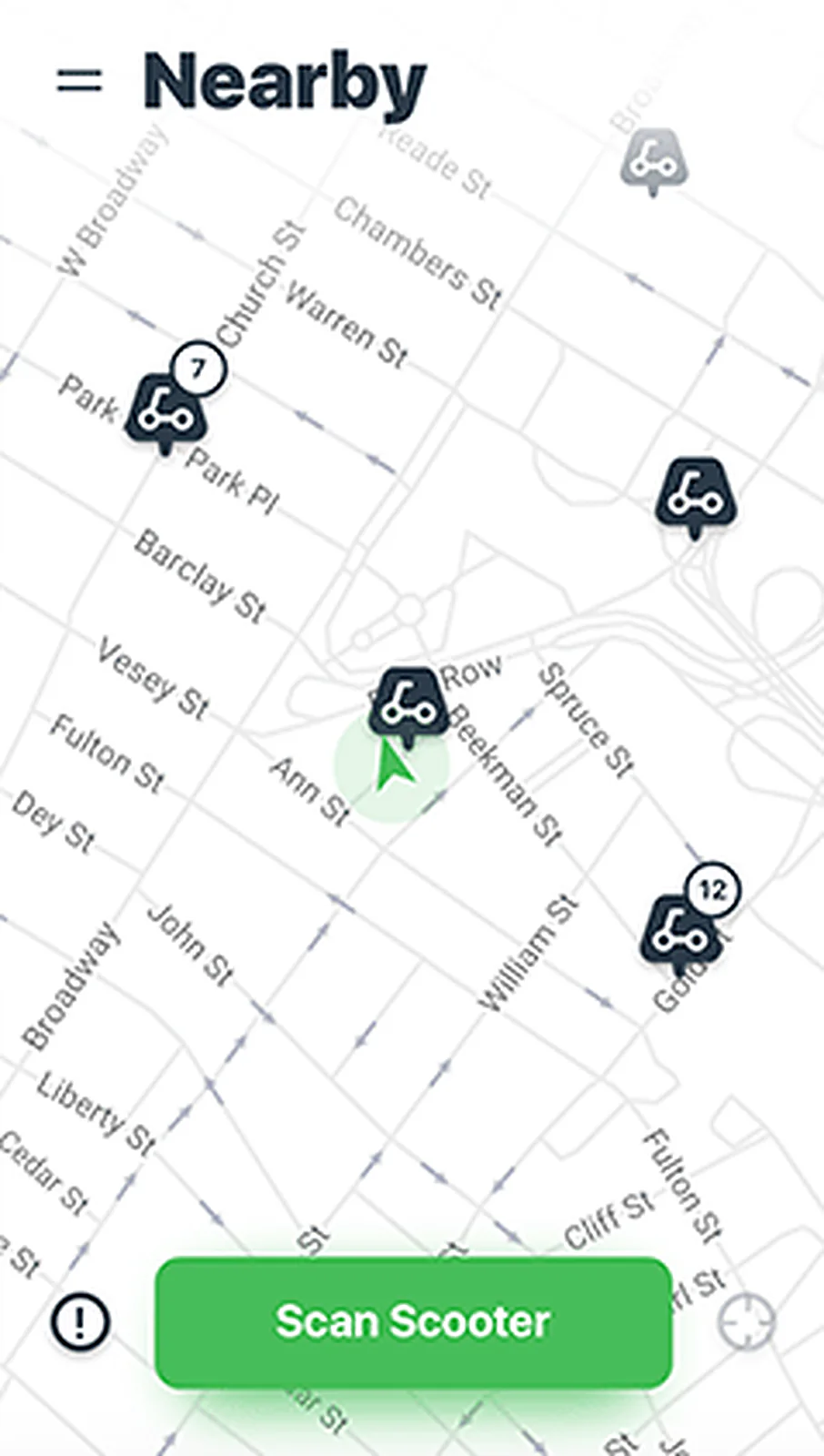 Dockless Bike Share delivered interface, screen 2