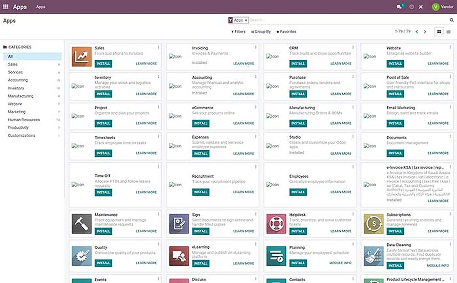 Ecommerce Accounting delivered interface, screen 1
