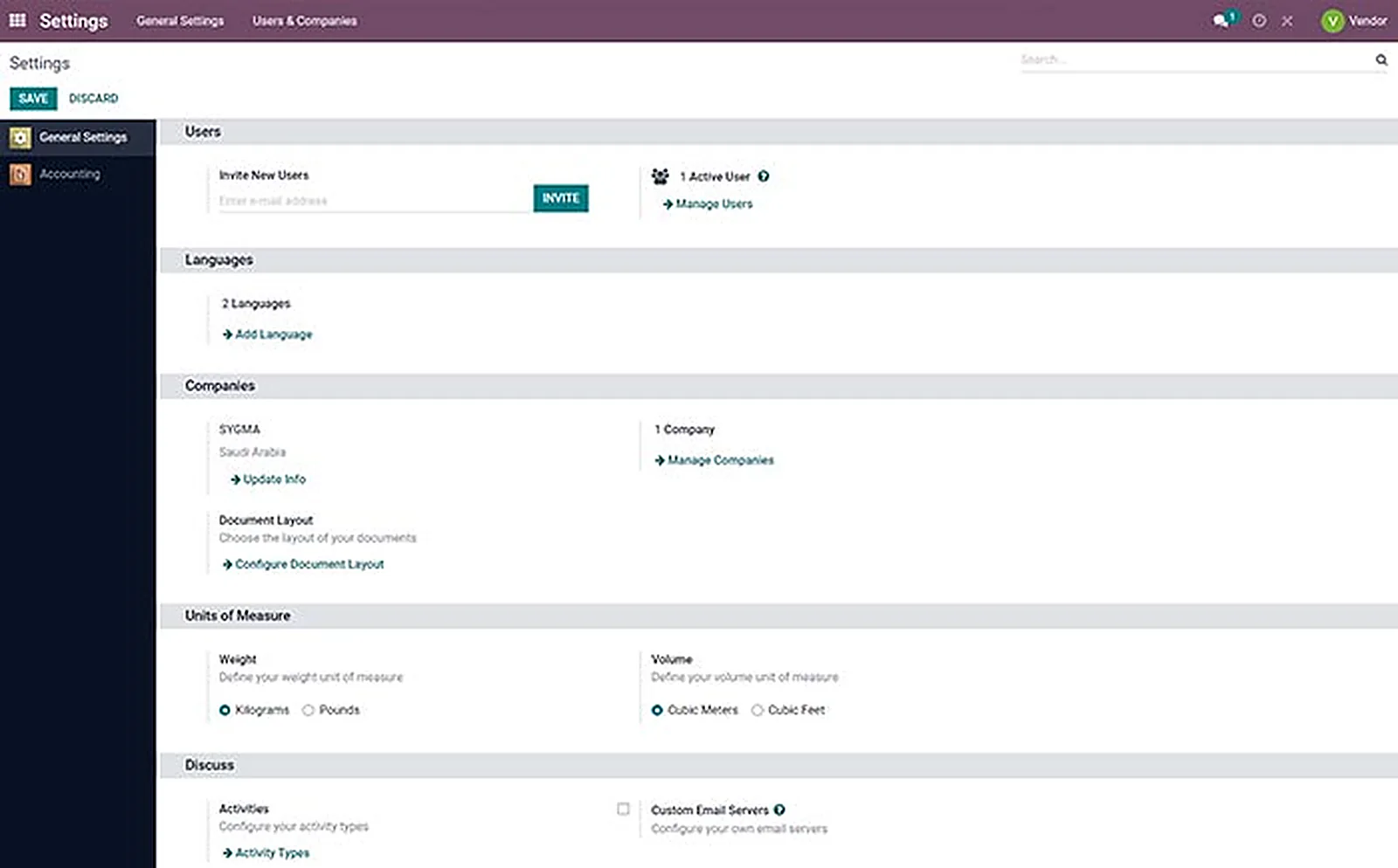Ecommerce Accounting delivered interface, screen 2