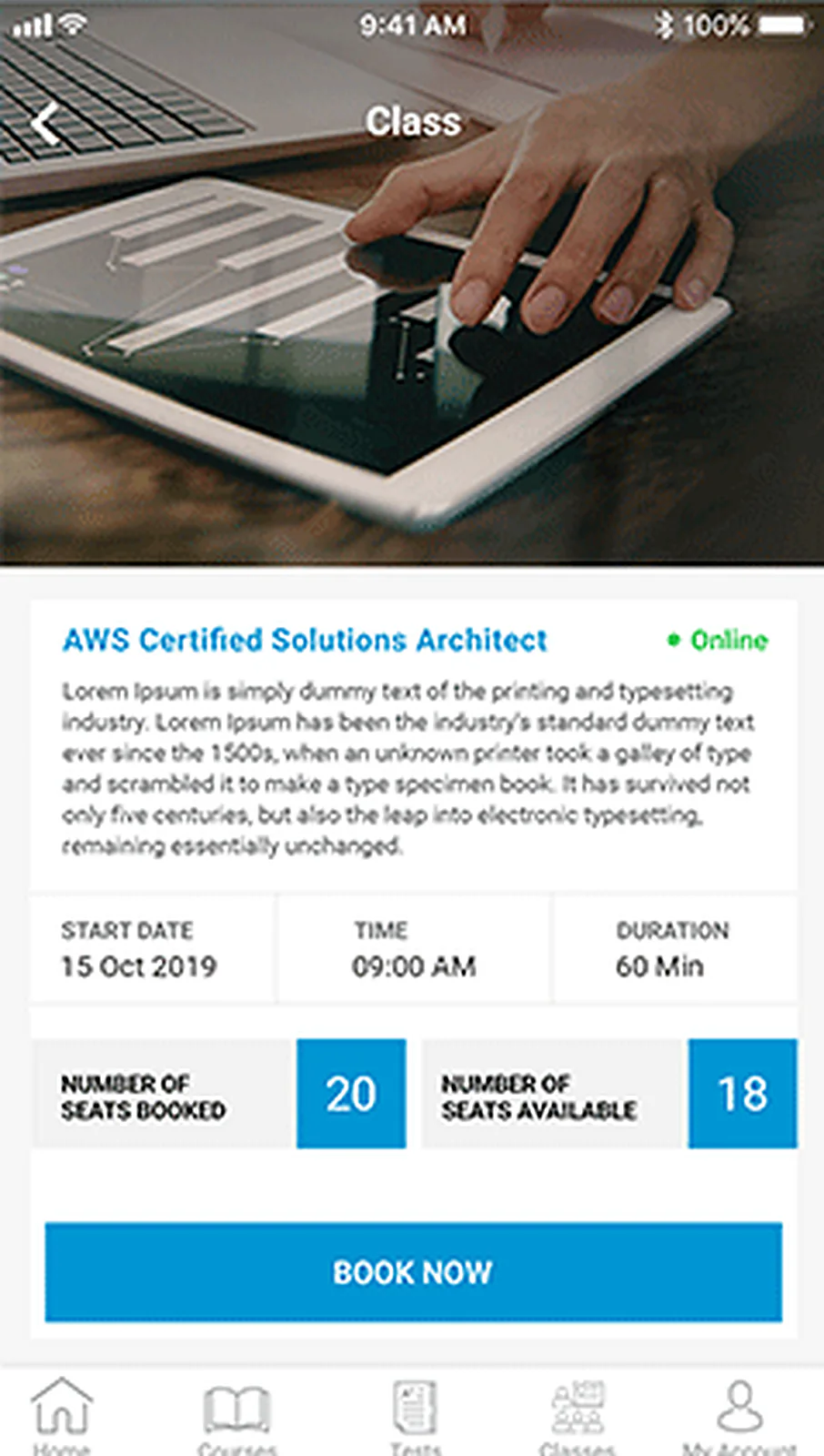 Enterprise eLearning delivered interface, screen 4