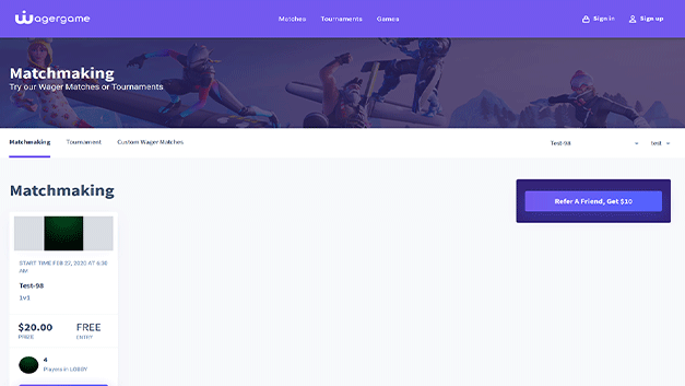 eSports Platform delivered interface, screen 3