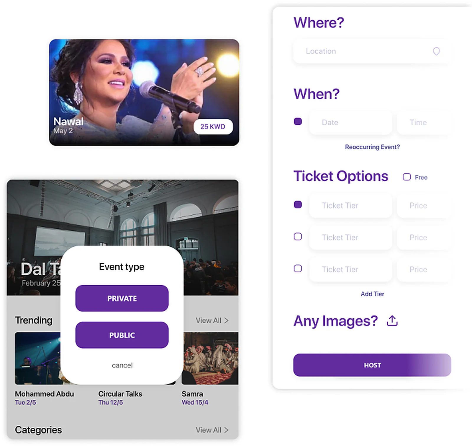 Event Management Platform delivered interface, screen 2
